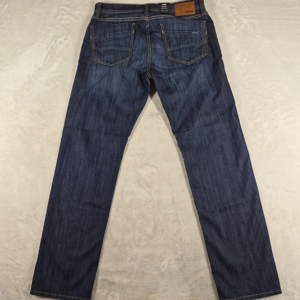 Mavi Jake Jeans Men's 34x32 Blue Denim Straight Leg Casual Comfort Dark Wash NWT